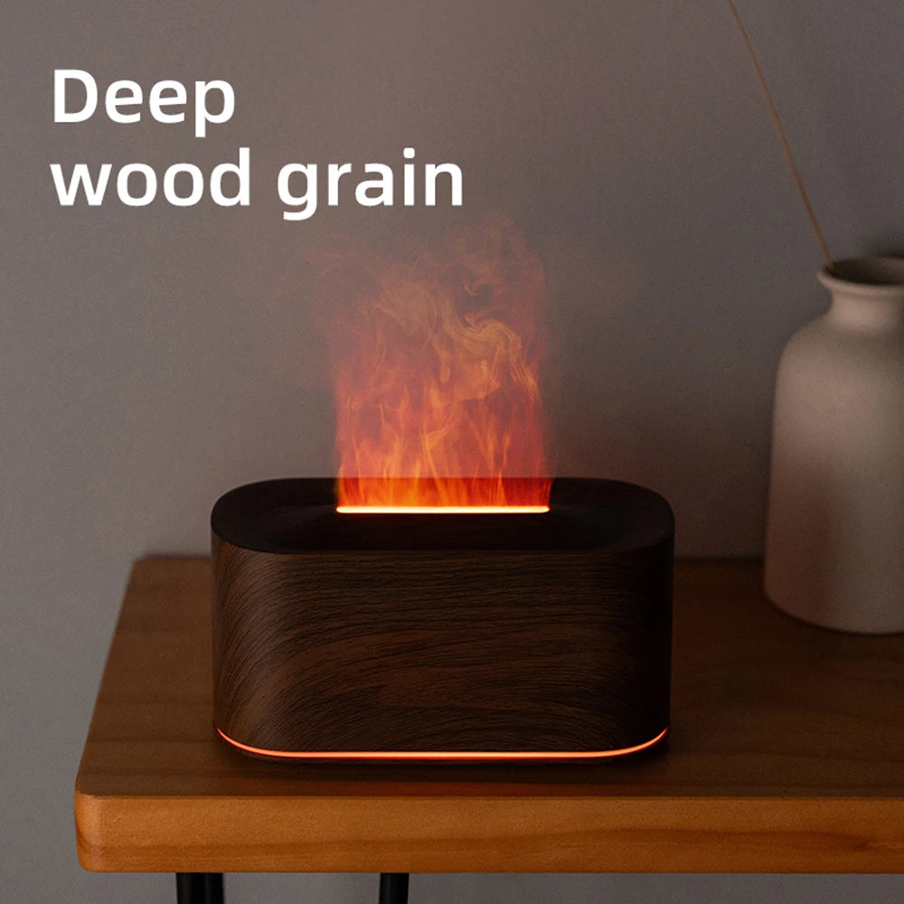 Flame Essential Oil Diffuser – Colorful LED Fire Effect Ultrasonic Aromatherapy Humidifier