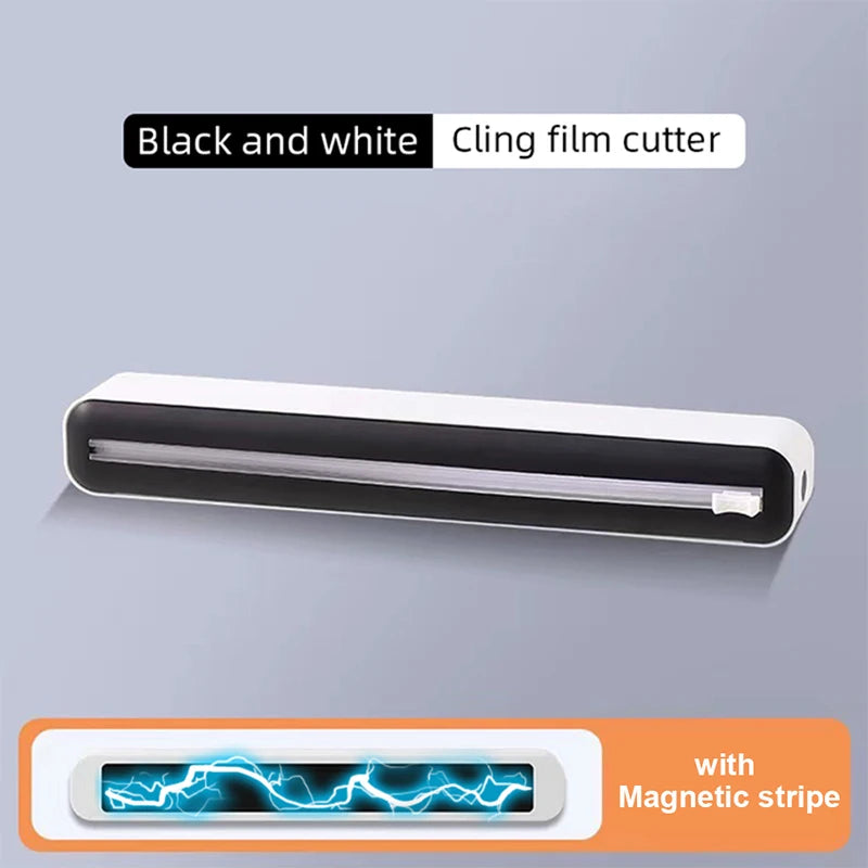 Magnetic Food Film Dispenser with Cutter and Storage Box for Plastic Wrap and Aluminum Foil