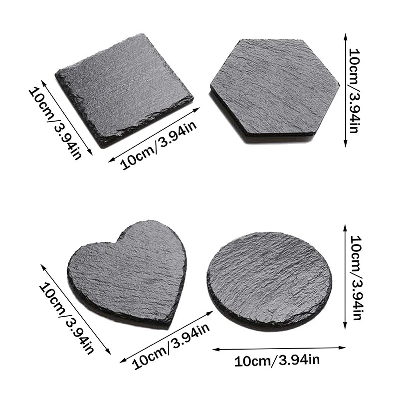 Japanese-Style Slate Coasters – Mixed Shapes