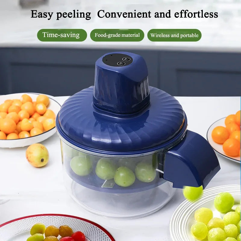 Automatic Fruit Peeler Intelligent Peeling Machine 1500Mah Portable Wireless Grape/Garlic Peeler for Home Fast Kitchen Supplies