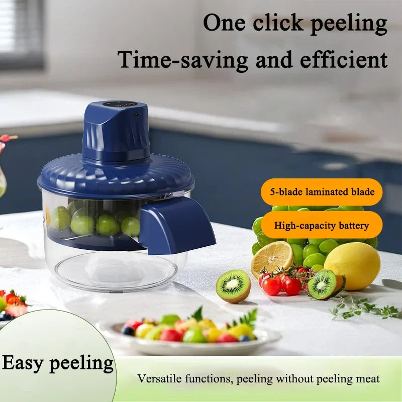 Automatic Fruit Peeler Intelligent Peeling Machine 1500Mah Portable Wireless Grape/Garlic Peeler for Home Fast Kitchen Supplies