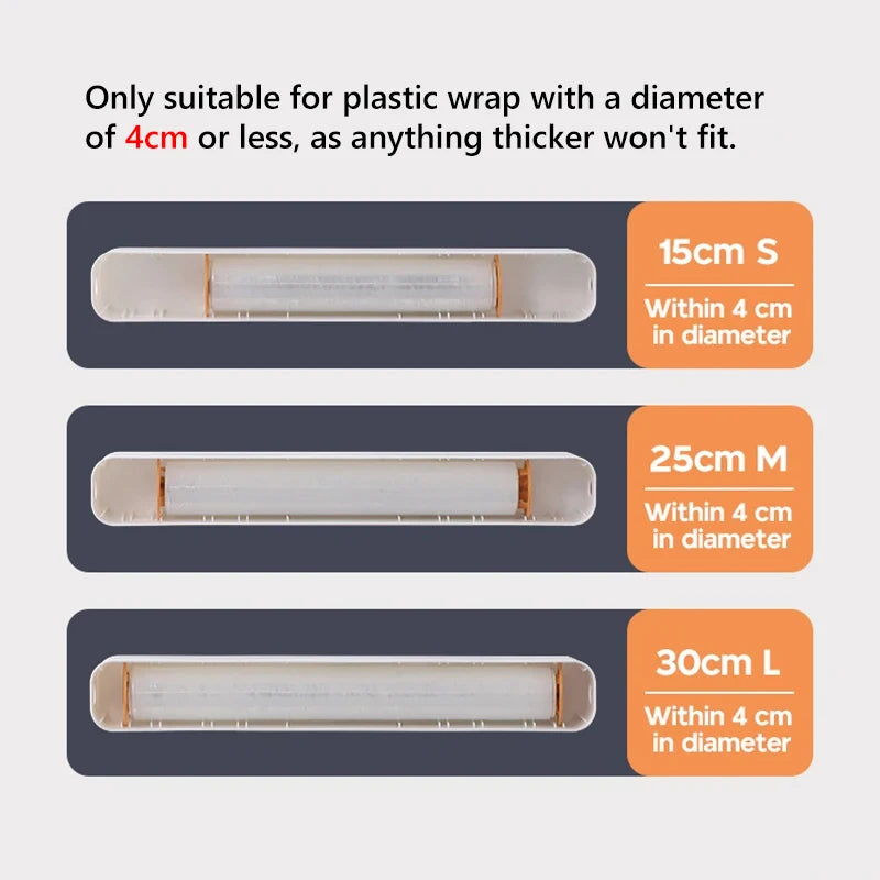 Magnetic Food Film Dispenser with Cutter and Storage Box for Plastic Wrap and Aluminum Foil