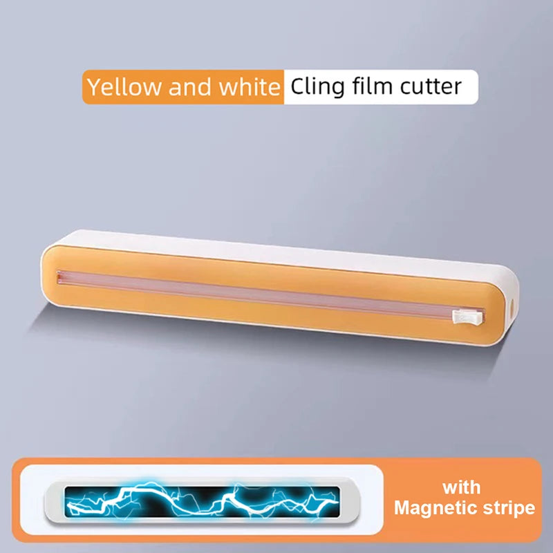 Magnetic Food Film Dispenser with Cutter and Storage Box for Plastic Wrap and Aluminum Foil
