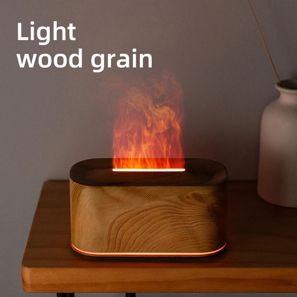 Flame Essential Oil Diffuser – Colorful LED Fire Effect Ultrasonic Aromatherapy Humidifier