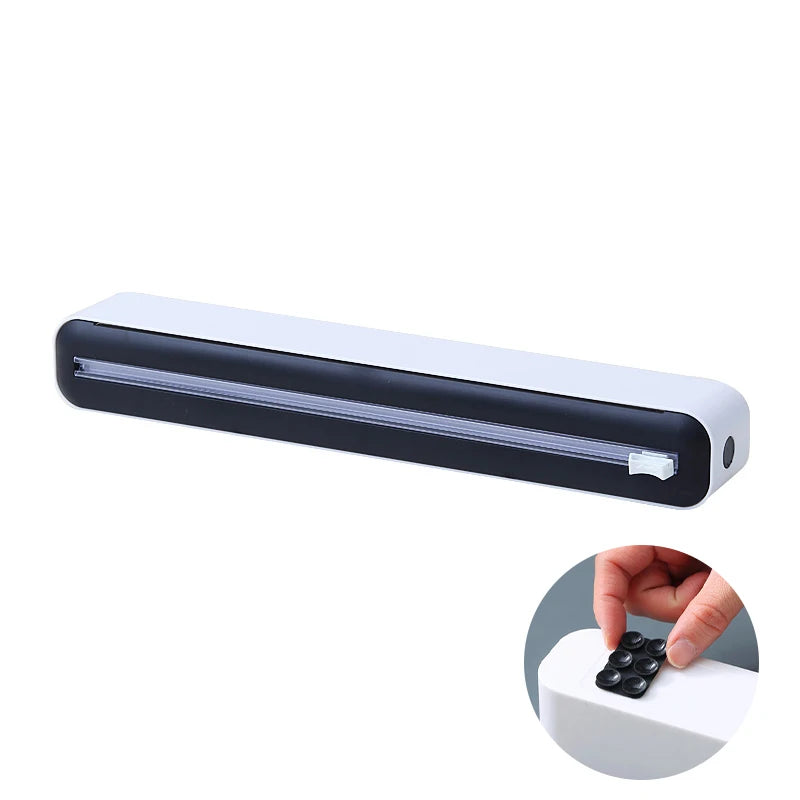 Magnetic Food Film Dispenser with Cutter and Storage Box for Plastic Wrap and Aluminum Foil