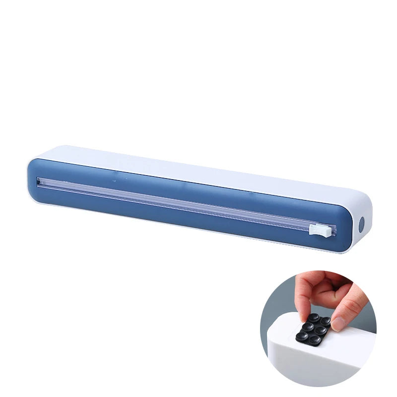 Magnetic Food Film Dispenser with Cutter and Storage Box for Plastic Wrap and Aluminum Foil