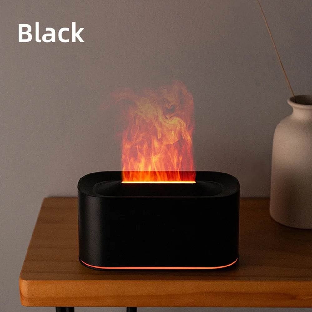 Flame Essential Oil Diffuser – Colorful LED Fire Effect Ultrasonic Aromatherapy Humidifier