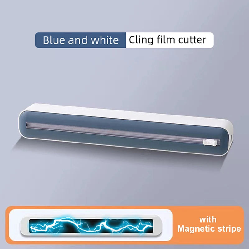 Magnetic Food Film Dispenser with Cutter and Storage Box for Plastic Wrap and Aluminum Foil