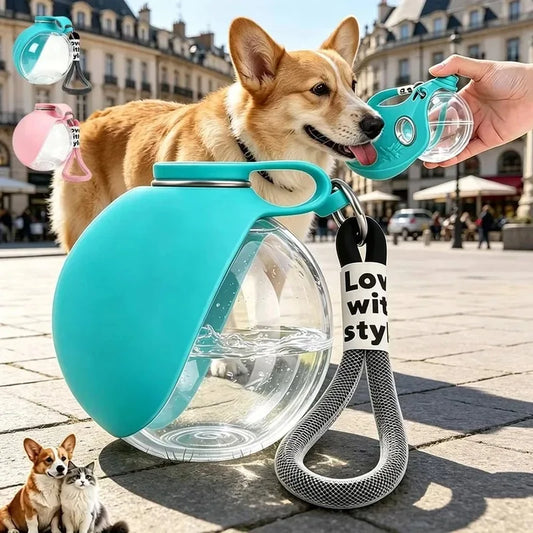 2-in-1 tragbare Trinkflasche und Napf für Hunde